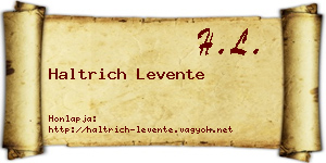Haltrich Levente névjegykártya